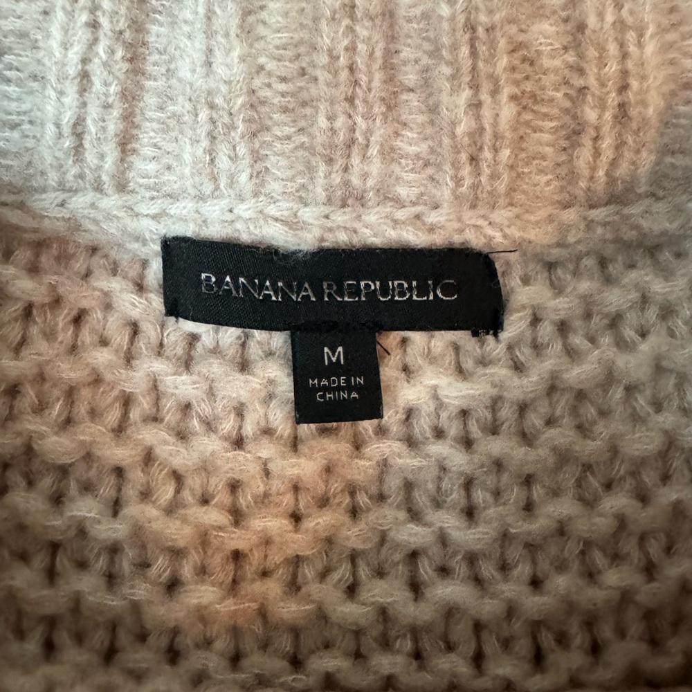 Banana Republic Fisherman’s Cable Knit Chunky Fisherman Sweater M Nautical - Picture 6 of 7
